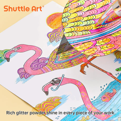 Shuttle Art 80 Pack Glitter Gel Pens, 40 Colors Set with 40 Refills for Adults Coloring Books and Crafts