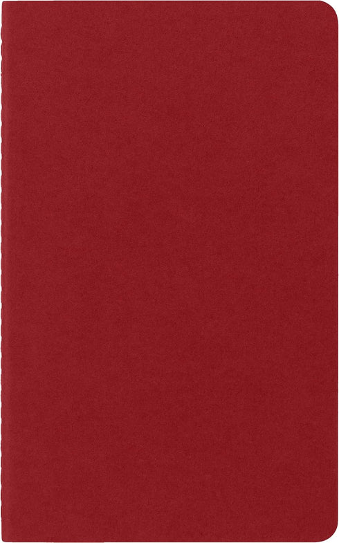 Moleskine Cahier Journal, Soft Cover, Large (5" x 8.25") Plain/Blank, Cranberry Red, 80 Pages (Set of 3) by Moleskine