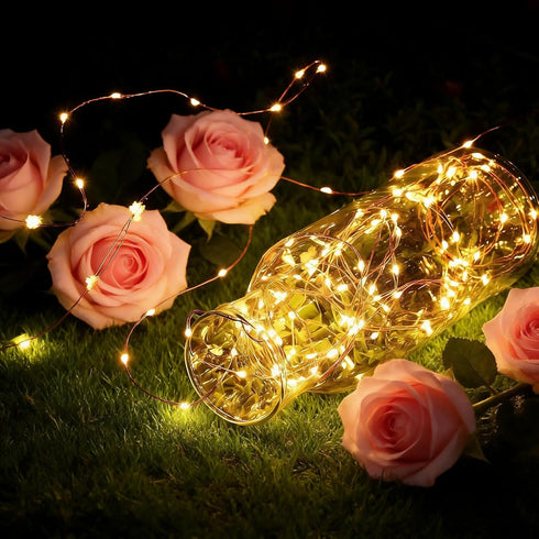 Jatlukbaat 2 Pack 16.4ft 50 8 Fairy Lights Battery Operated - LED Starry Fairy Lights , Modes Waterproof with Timer