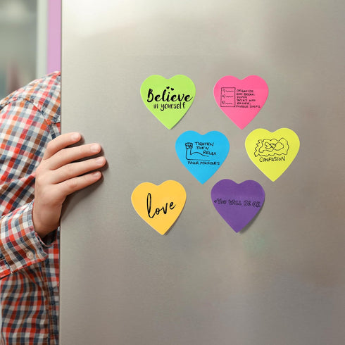 Mr. Pen Heart Sticky Notes, 12 Pads, 60 Sheets/Pad, Cute Heart Shaped Note Pads for Office Supplies