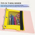 BAZIC Bright Color 3-Ring Pencil Pouch with Mesh Window