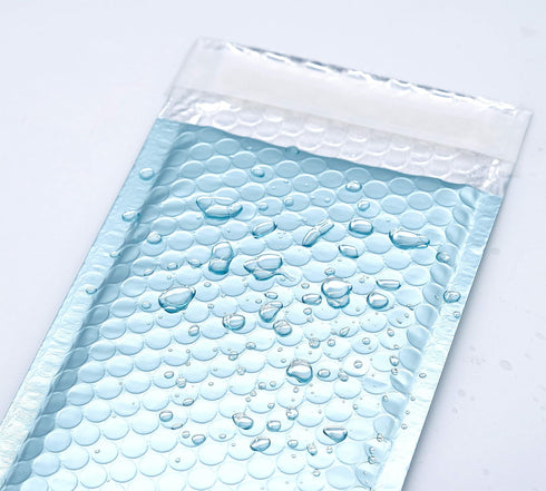 ProLine Matte Metallic Ice Blue Bubble Padded Mailers, 4x8 Inch Self Seal Envelopes, Pack of 10