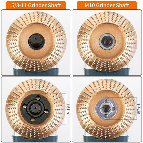 Upgraded 3PCS Wood Carving Disc Set for 4" or 4 1/2" Angle Grinder, Grinding Wheel Shaping Disc for Wood Cutting
