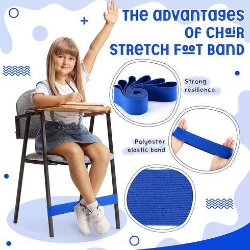 Honoson 24 0.6mm Pcs Chair Bands for Kids with Fidgety Feet Stretchy Resistance Latex Fidget Chair Bands Flexible