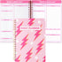 Pink Preppy Lightning A4 Planner Notebook, Y2K To Do List Daily Task Checklist for Teen Girls, Preppy Theme Notepad