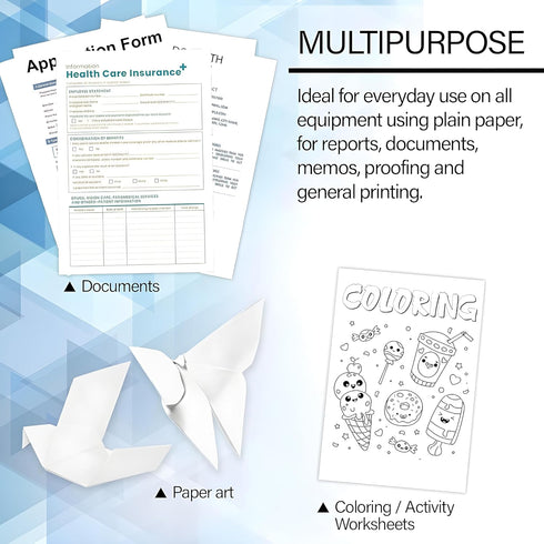80 8.5" 11" 20 LB (75 Sheets x White Multipurpose Paper, gsm) Copy, Fax & Laser Compatible Everyday Office, School