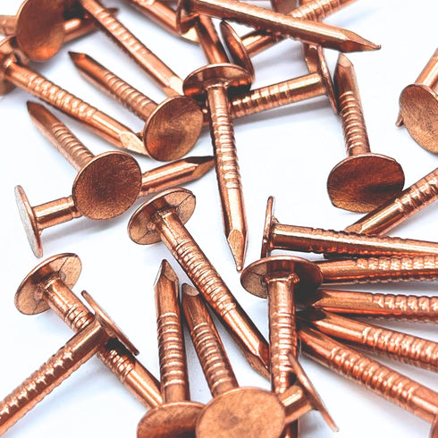 1 Inch Copper Nails Roofing Finish, 100 Nails - Solid Pure Copper Slate Spikes, Package Includes 100 Pieces of The
