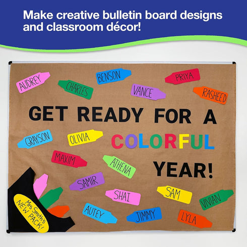 60 Pieces Crayon Cutouts for Kids Crafts, Bright Paper Crayon Shapes for Bulletin Boards, Back to School Projects