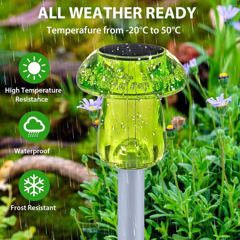 16 Pack Benany Solar Lights Outdoor, Mushroom Lights Outside Waterproof, Solar Powered LED Lighting for Garden, Yard