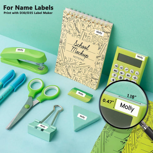 Phomemo D30 Labels Paper Refill, 3/8" x 1 1/8" (12mm x 30mm) 210 Labels/Roll Thermal Self-Adhesive Label Paper