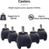 BTExpert 2" Heavy Duty Office Chair Wheels, Safe for All Floors, Rotating Mute Universal Standard Stem Size,