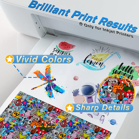 Koala Waterslide Decal Paper, 20 Sheets 8.5x11 Inch Clear Water Slide Transfer Paper for DIY Tumbler & Mug