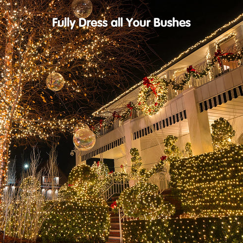 200 8.4ft 5.2ft 8 BlcTec Christmas Net Lights, LED x Outdoor Christmas Lights with Modes, Timer, Connectable