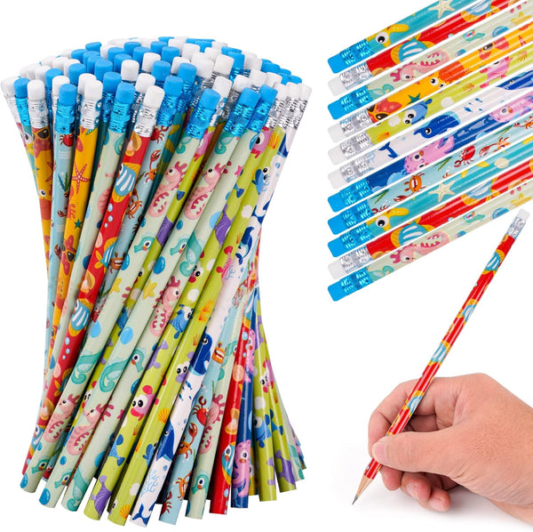 Kolewo4ever 100 Pieces Under The Sea Pencils - Ocean Element Sea Themed Pencils for Teachers, Classrooms, and Learning