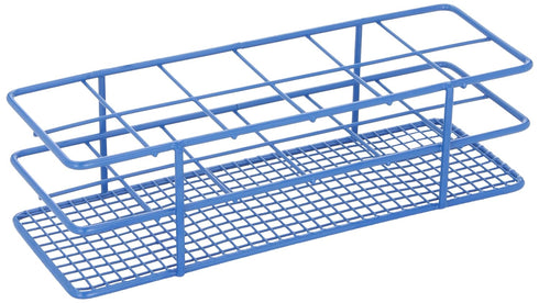 Heathrow Scientific Coated Steel Universal Bottle Durable Tube Racks - 33 mm well, 2 x 6 Tube Array, Blue