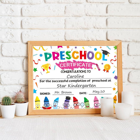 AUGTHEEP 35 8.5 11 Inches Pcs Preschool Diploma for Kids Preschool Graduation Award Certificate for Kids Certificates