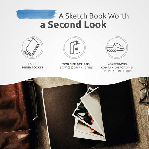 B6 Small Sketchbook for Drawing - Thick 120 GSM Acid-Free Ivory Paper, Cute Hardcover Art Sketchbook