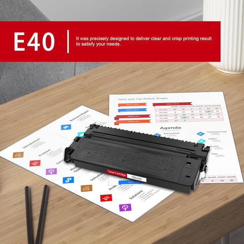 High-Yield E40 Black Toner Cartridge (1-Pack) - PINOS Compatible Replacement for E40 Toner PC 300 310 320 330 400 420