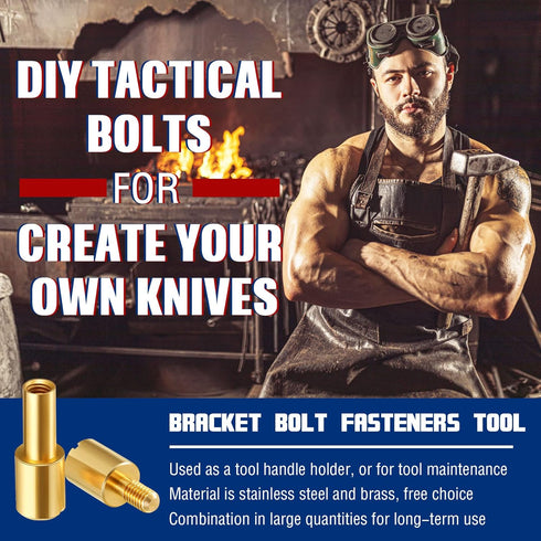 20 Sets Brass Bracket Bolt Fasteners and Stainless Steel Tactical Lock Rivets for Knife Making Supplies