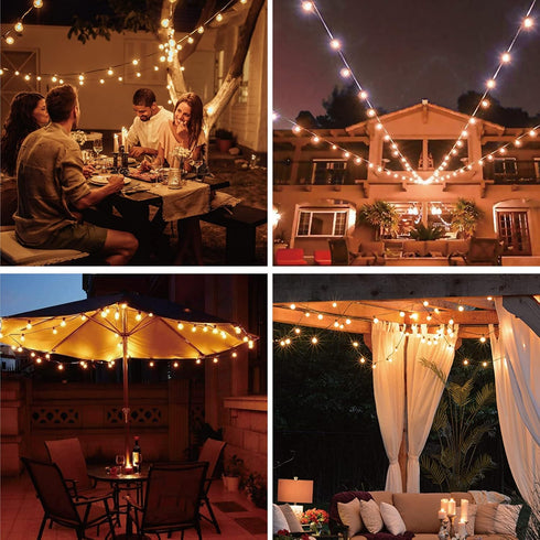 G40 Bulbs,1.57 Inch Bulbs E12 Base,1 5Watt Bulbs,Warm 50Pack LED String Light Plastic LED Globe Patio for Outdoor