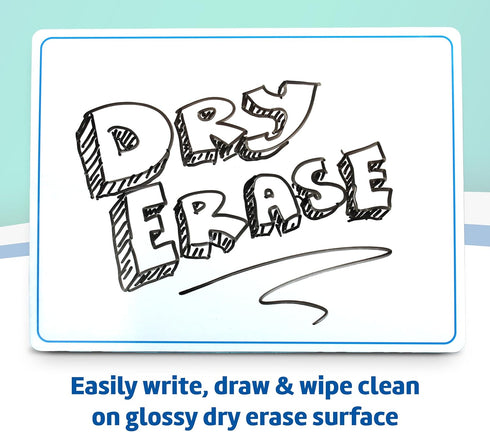 Flipside Products 9" x 12" Two-Sided Plain Dry Erase Learning Mat, Flexible Education Learning, 24 Pack