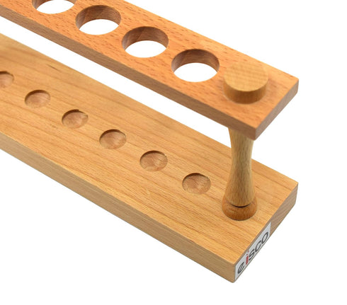 EISCO Wooden Test Tube Rack - Accommodates 6 Tubes, 22mm, 9.75" Wide, Premium Wood
