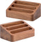 PTMTFYL 2 Pcs Walnut Wood Business Card Holder for Desk, 3 Card Slots