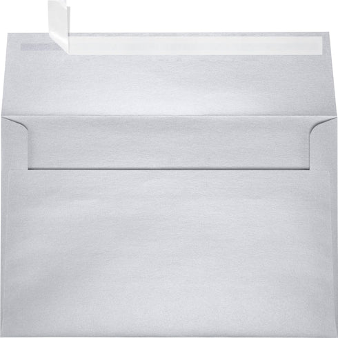 LUXPaper A9 Invitation Envelopes, Silver Metallic, Peel & Press, 5 3/4" x 8 3/4", 50 Qty