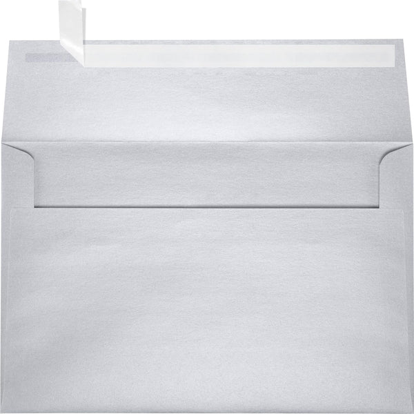 LUXPaper A9 Invitation Envelopes, Silver Metallic, Peel & Press, 5 3/4" x 8 3/4", 50 Qty