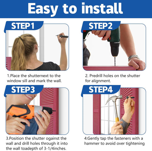 Nkiy Quen 50 Fasteners,3 Inch Pcs Vinyl Shutter Window Shutter Screws Window Panel Pin,Black Shutter Spikes Anchors