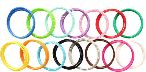 15 1.75mm 3D 10feet, 150 3D Pen/3D Pack, MYNT3D SCRIB3D Bright Colors Pen PLA Filament Refill, Each Color Total Feet