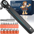 Right Angle Screwdriver - 90 Degree Offset Ratcheting Pocket Mini Wrench Bit Socket Set for Tight Space Gifts