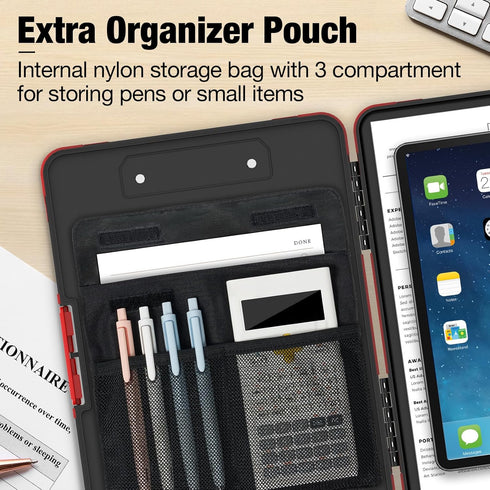 Sooez Toughest Clipboard with Storage, Internal Pen Pouch Included, Letter/ A4 Size, Shockproof Heavy Duty Plastic Clip Boards 8.5x11”, High Capacity Clipboards Box Case for Contractor Trucker Driver by Sooez