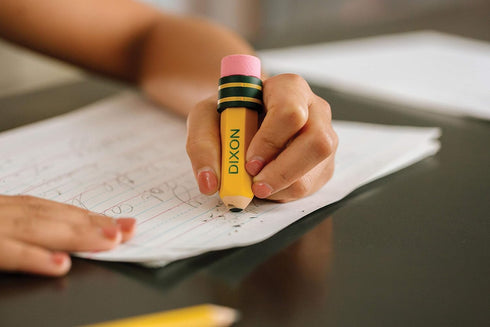 Erasers, Pencil Shaped, Latex-Free, Yellow, 3-Pack (38953) TICONDEROGA
