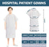 2XL Linteum Textile Supply Hospital Patient Gowns Cotton Blended Unisex Comfortable & Durable with Back Ties Fits Up