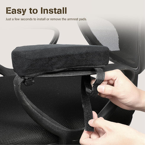 Memory Foam Chair Armrest Pads, 1 Pair Office Chair Arm Pads for Gaming Chair Elbow Support Cushions