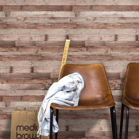 Yun-aeon Natural Wood-Cinnamon Contact Paper, 17.3"x 80", Removable Vintage Faux Wood Wallpaper for Kitchen