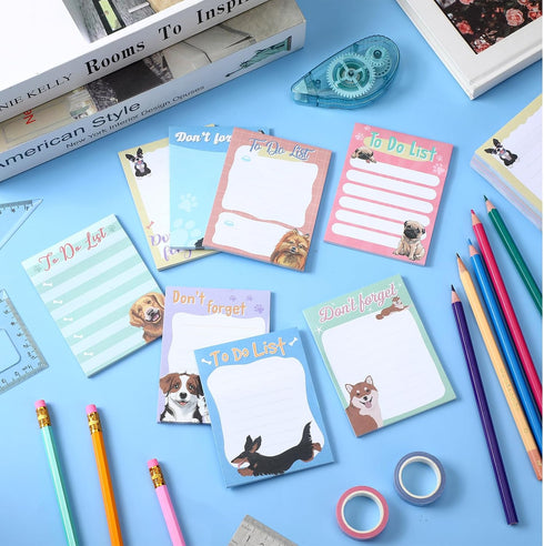 PerKoop Dog Notepad, 16 Pieces, Small Sticky To Do Notes, Funny Cute PET Note Pads for Dog Lovers, 3 x 4 Inch