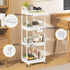 4 Tier Rolling Utility Cart with Drawer, Plastic Storage Organizer Rolling Carts with Wheels Handles Hanging Cups Hooks