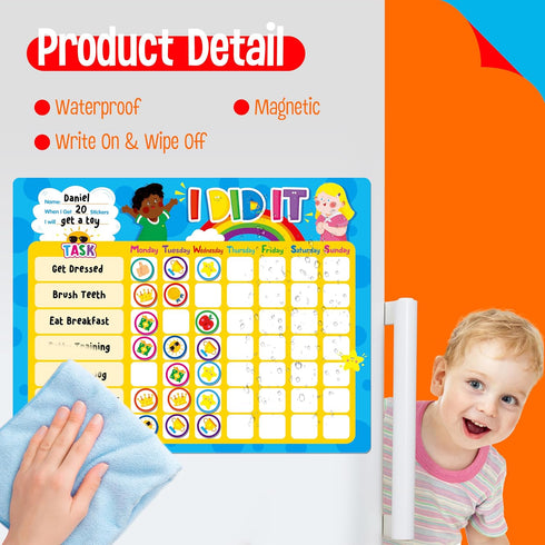 SpriteGru 72 Magnetic Reward Chart, Dry Erase Task Board-One Chart & Magnetic Reward Magnets, Behavior Tracker