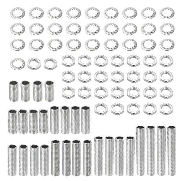 MECCANIXITY Lamp Pipe Kit with Lock Nuts Teeth Washers 1/8IP Thread Fasteners Assortment