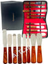 ArTLaB Premium Stainless Steel Lab Spatulas with Wooden Handle, Set of 9