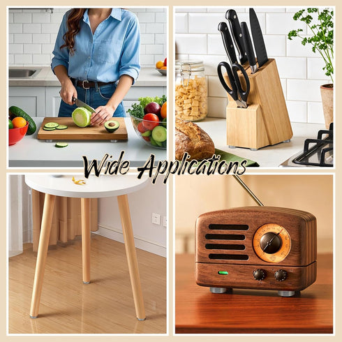 8PCS 1.18 0.39 Inch Stainless Steel Cutting Board Feet with Nonslip Pads x Board Feet Legs with Silicone Rubber Feet