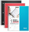 Dunwell 3-Pack 1-Subject Notebook - College Ruled, 100 Sheets (200 Pages), Red, Blue, Black Spiral Notebook 8.5 x 11