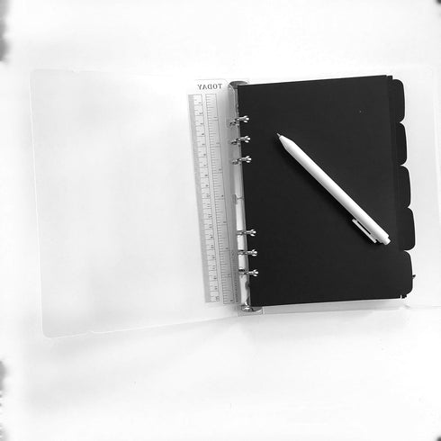 Binder Index PP & Paper Dividers for 8.5 inch/6 inch A5/A6, Horizontal Black Paper