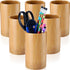Zhehao 6 Pcs Bamboo Pen Holder, Solid Wood Desk Organizer, Multi-Purpose Pencil Cup