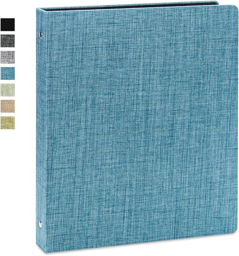 Vienrose 3 Ring Binder (Blue) - 1 Inch Round Rings, Durable Binder with Linen Cover Holds 8.5" x 11" Paper for School
