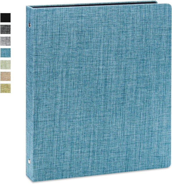Vienrose 3 Ring Binder (Blue) - 1 Inch Round Rings, Durable Binder with Linen Cover Holds 8.5" x 11" Paper for School