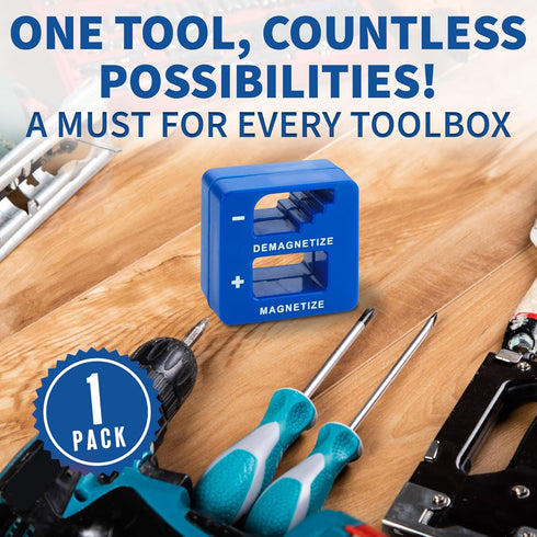 Demagnetizer and Magnetizer - Blue for Screwdrivers, Bits, Small Tools, and Precision Construction