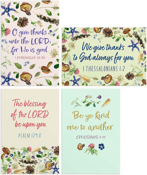 Dayspring 4 12 (U0061) - We Give Thanks - Nature Design Assortment with Scripture - King James Version - Thank You